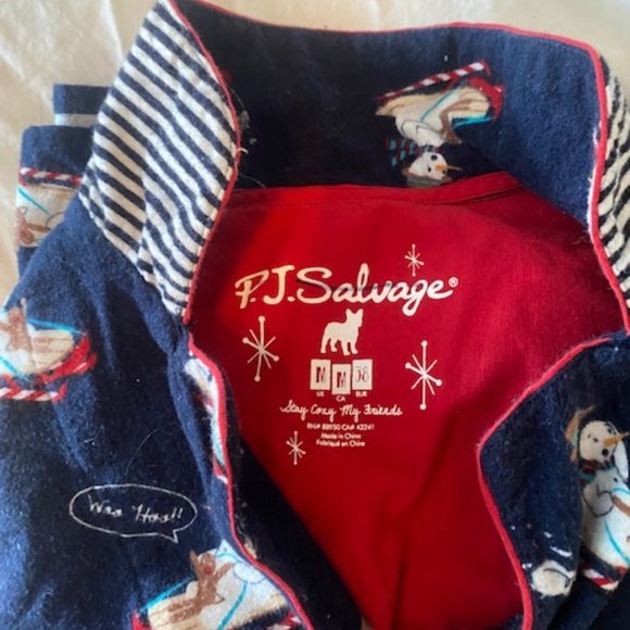 P.J. Salvage Snowmen Pajama Set Flannel - Picture 3 of 4